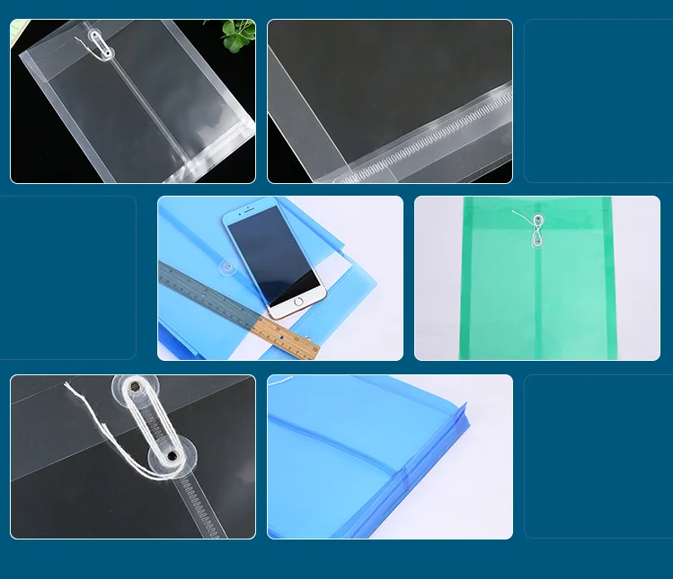 Customized Pp File Bag Document Holder A4 Size Clear Plastic File