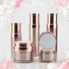 Wholesale cosmetic lotion bottles High grade pink Rose gold acrylic round cosmetic Spray Bottle and jars with good price