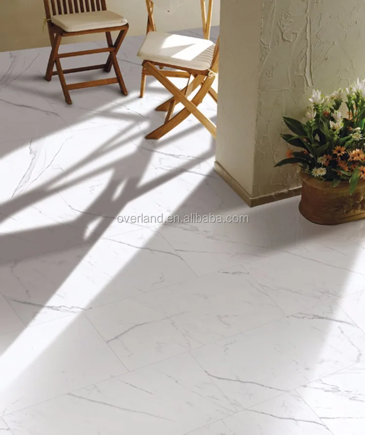 Non slip super white carrara crystal porcelain ceramic floor tile