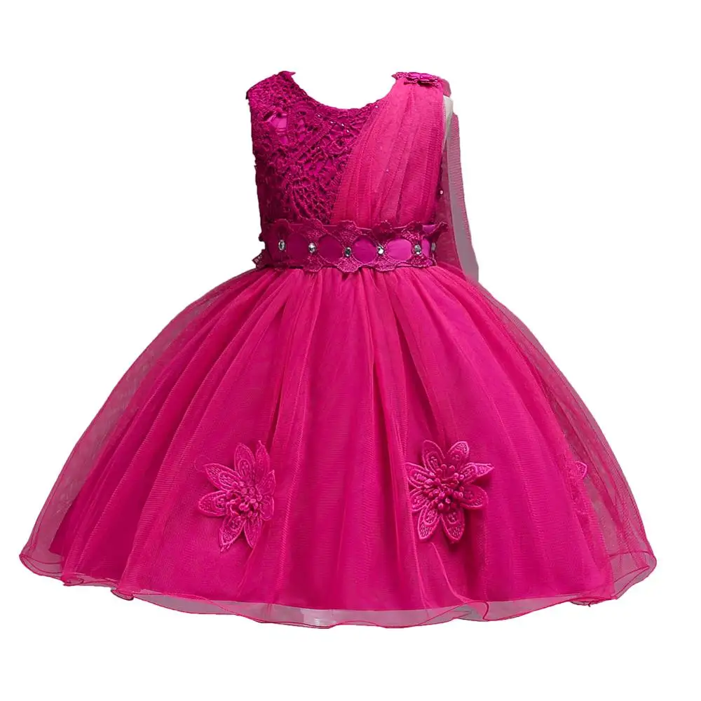 

Elegant style flower gril dresses Children's piano perform dresses lovely pink birthday party for 6 years old, N/a