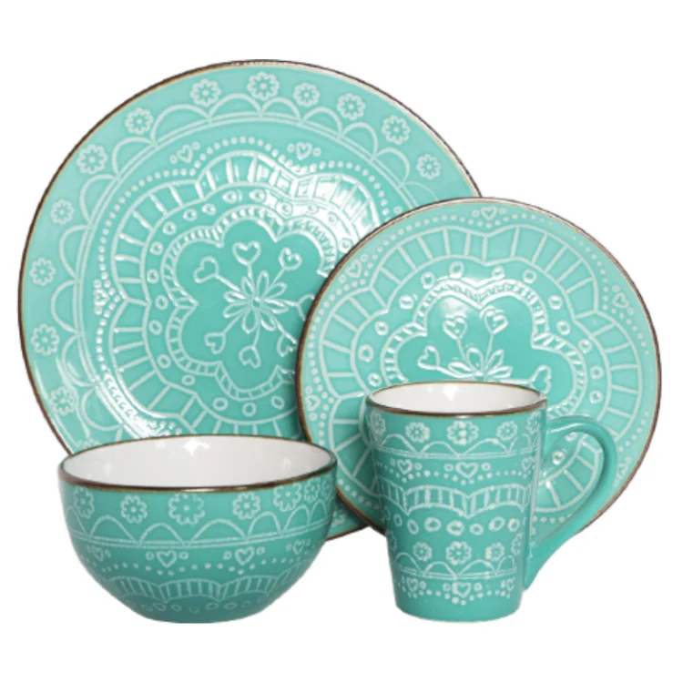 Manufacturer Bowl Colorful Custom Stoneware Dinnerware Sets Ceramic Tableware China Pakistan