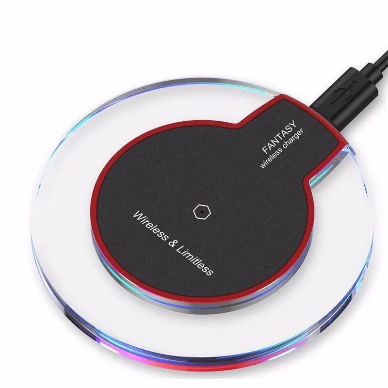 

Universal Clear Qi Wireless Charger with LED Light Wireless Charger, Black / white