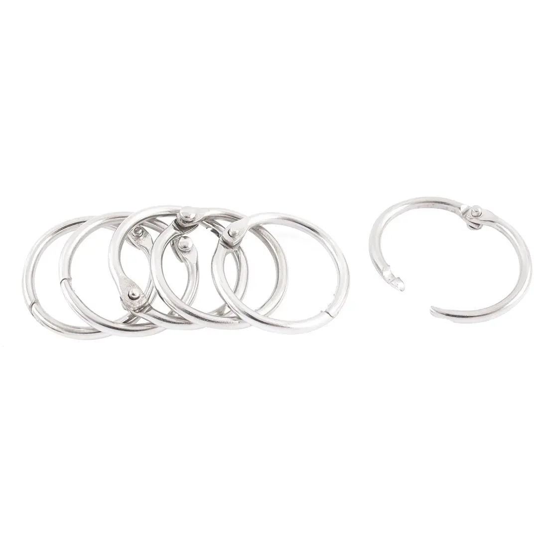 XMHF Loose Leaf Binder Ring 87mm 3.4inch Diameter Stainless Steel Nickel Plated Hinge Snap Rings Silver Tone 10Pcs