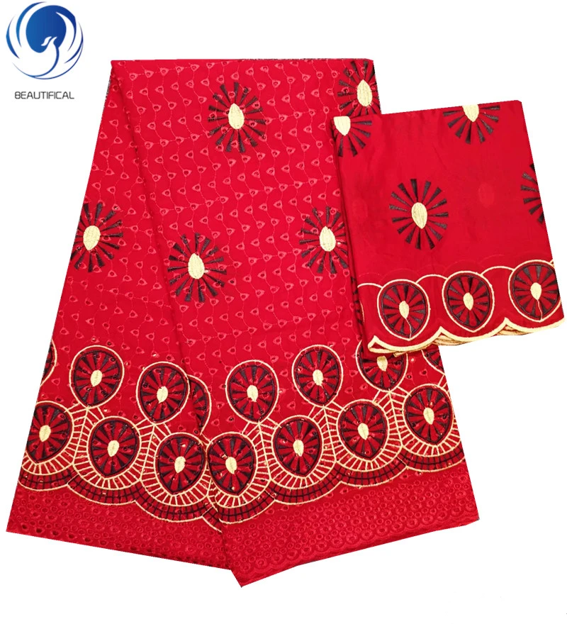 

Beautifical Red swiss lace 7 yards/lot african voile swiss lace fabric wholesale for clothes ML19R149, Can be customized