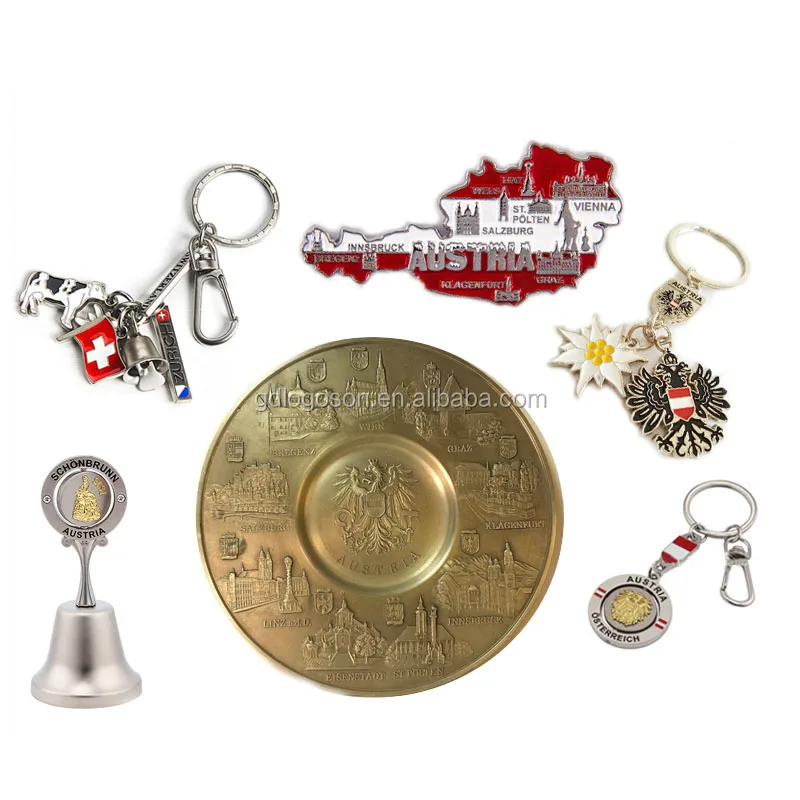 Luxury Music City International Country Map Metal Souvenir Vienna