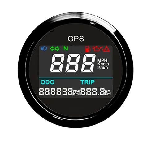 

Small Size Digital GPS Speedometer IP67 Waterproof MPH(Mi) Knots(NMI) Km/h (KM)