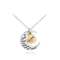 

Hot selling 2019 amazon top Silver Moon Necklace European Style Pendant Necklace with heart For Sister Girls mom
