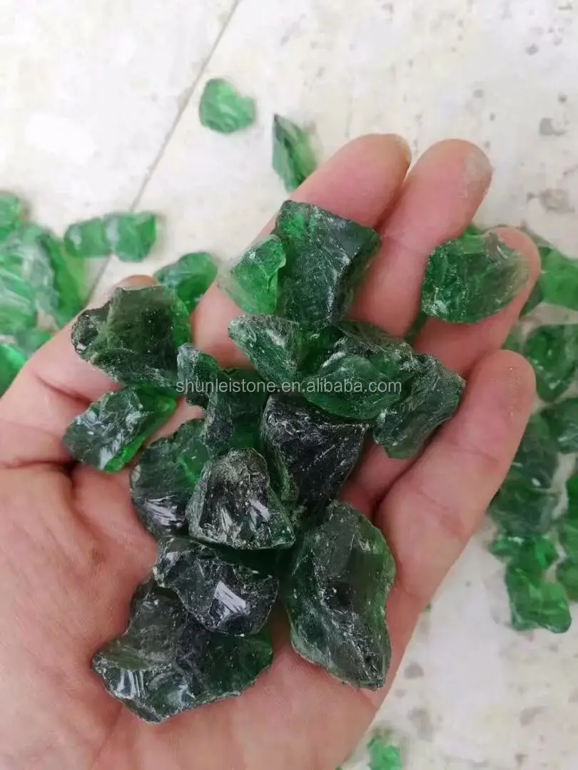 Dark Green Glass Rock For Landscape Decoration Buy Green Glass Rock
