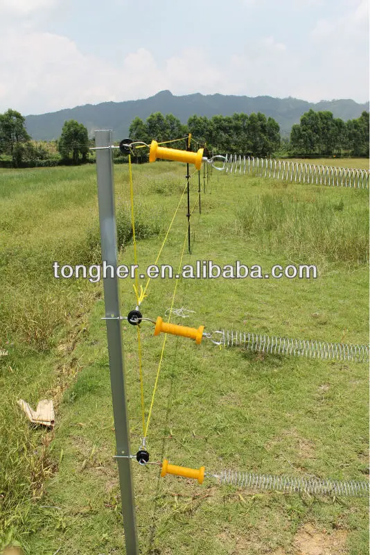 JBT 2 Pcs Plastic Electric Fence Gate Handle with Insulators with Spring 