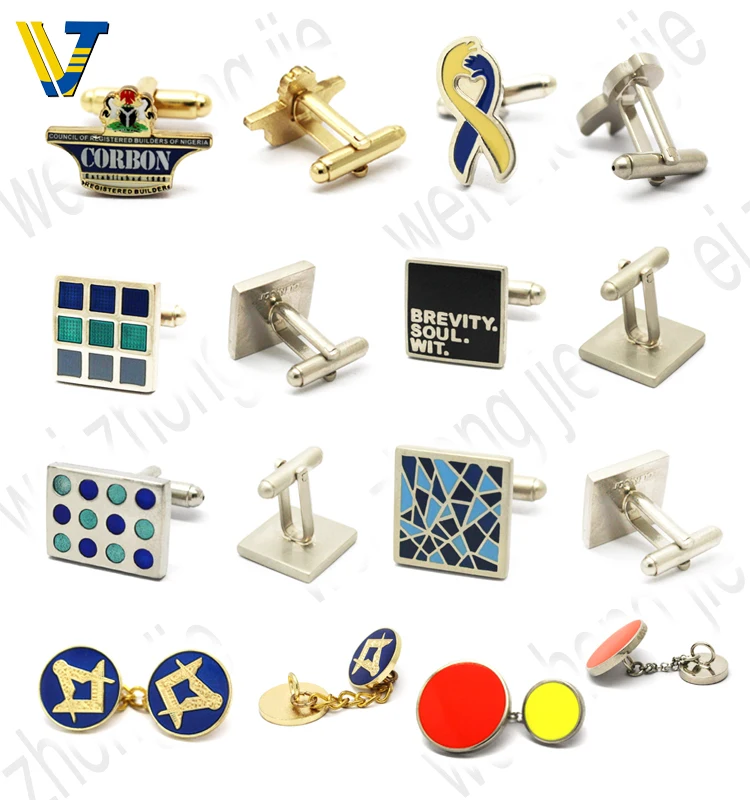 Novelty cufflinks & tie clip nickel plated cufflinks with tie pin