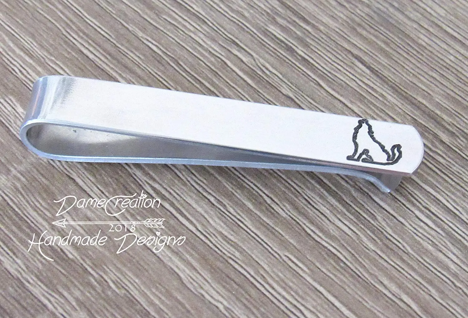 Wooden Accessories Company Wooden Tie Clips with Laser Engraved Precious Ore Design Cherry Wood Tie Bar Engraved in The USA