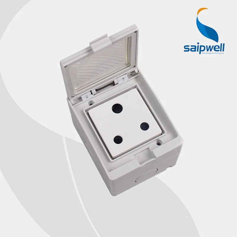 Ce South African Standard Outdoor Waterproof Wall Socket Sabs Type