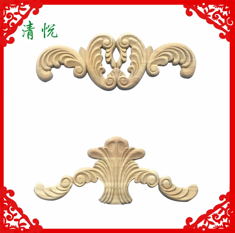 
Exquisite CNC wood carving decoration appliques and onlays for sale 