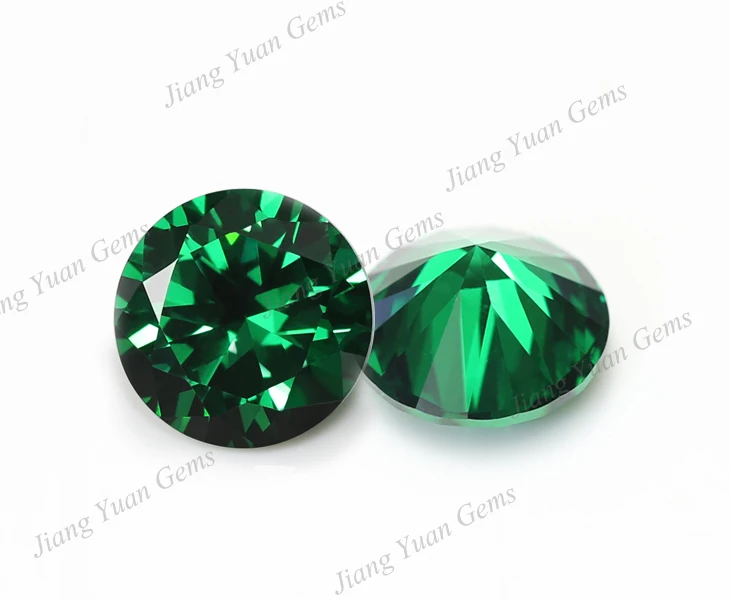 Green-Brillint-cut-Round-shape-Cubic-Zirconia-Gemstone-F6