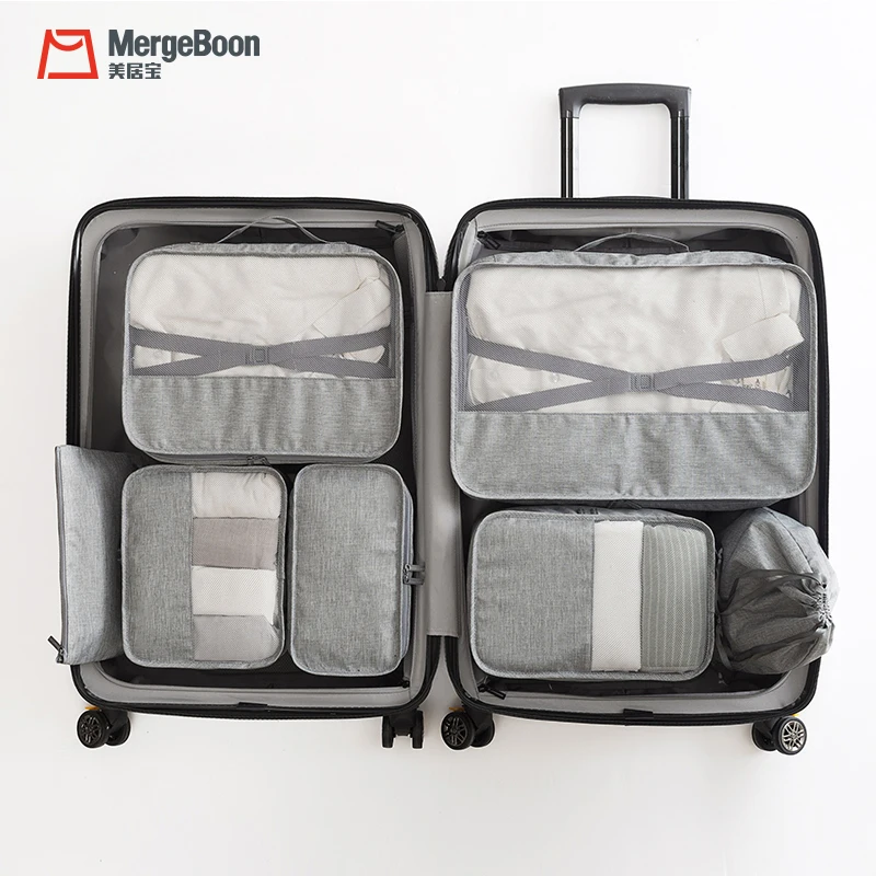 

Packing Cubes Clothes Organizer Storage Bag High Quality Travel Easy to Carry on  Gray or Customized Mergeboon