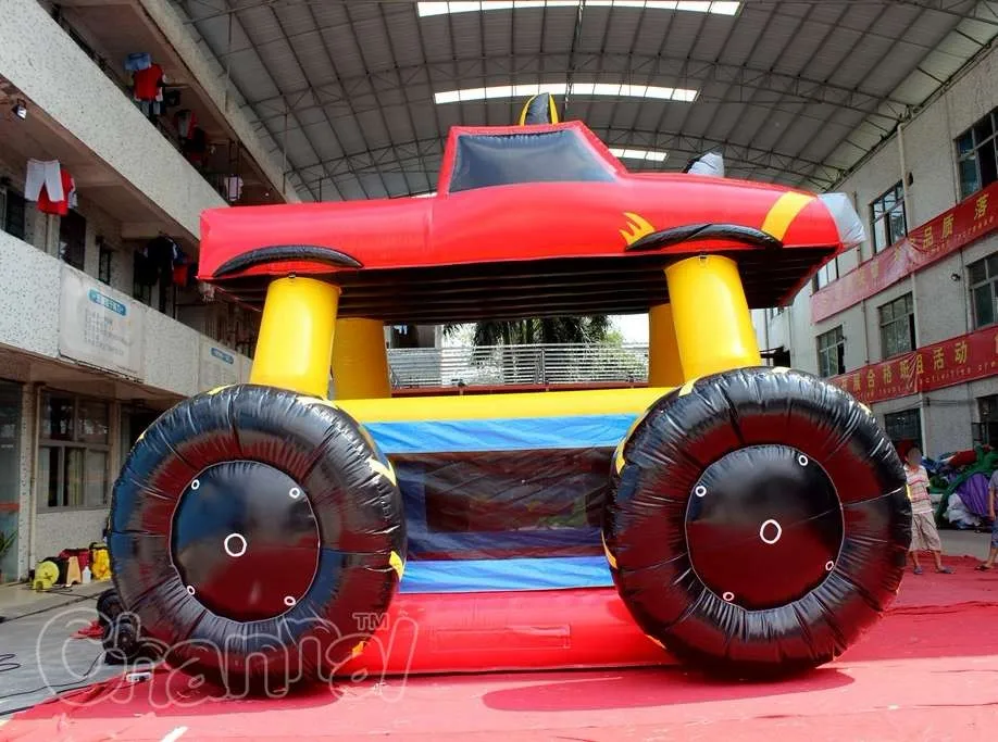 Cheap Prices Red Monster Truck Bounce House Inflatable Cars Bouncer
