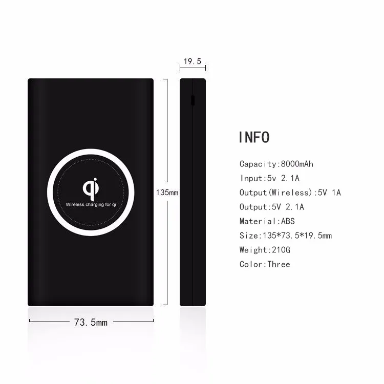 China oem 10000mah 3 in 1 Qi standard portable smart phone wireless charger power bank for iphone 8 8p X Xr Xs max - ANKUX.COM