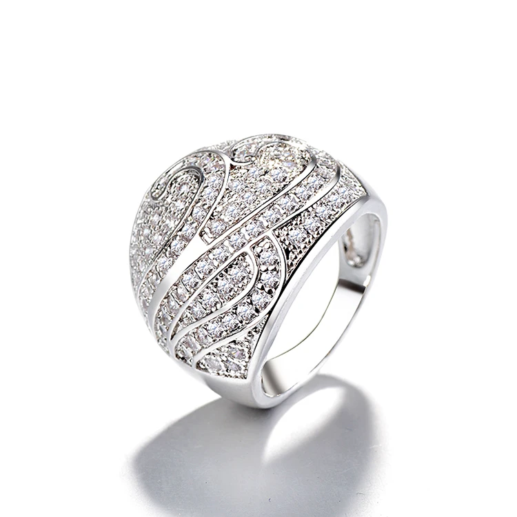 

DTINA Fashion New Platinum Ring Crystal Couple Ring