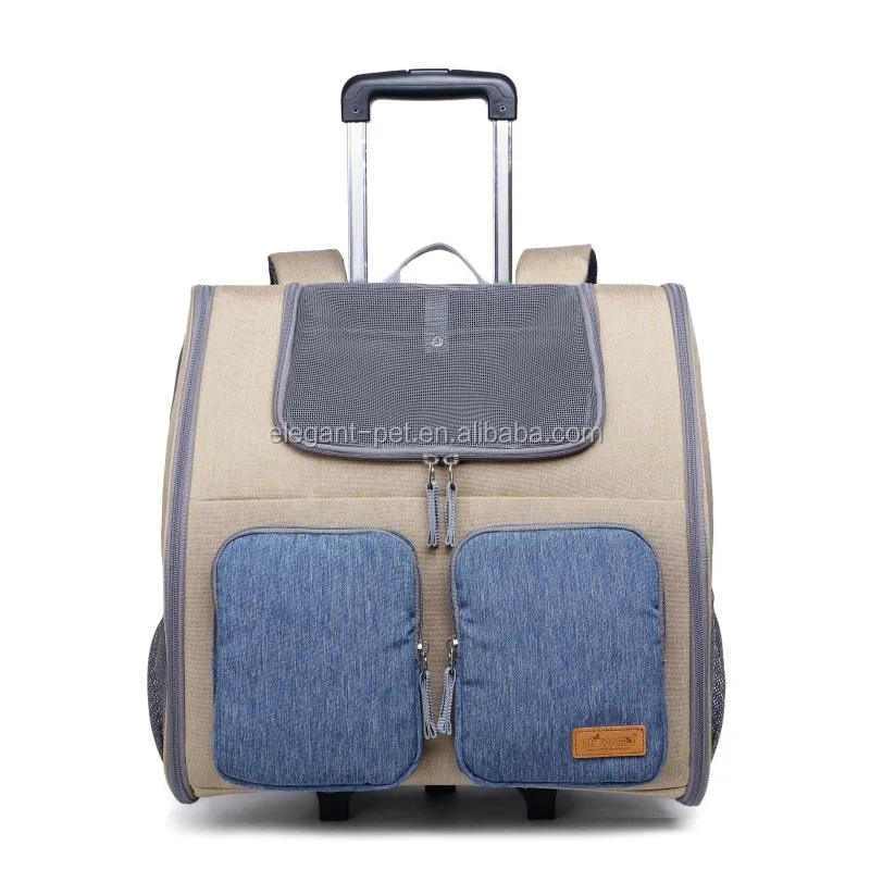 Multipurpose Oxford Waterproof Dog Backpack Pet Carrier With Wheel Buy Pet Carrier On Wheels