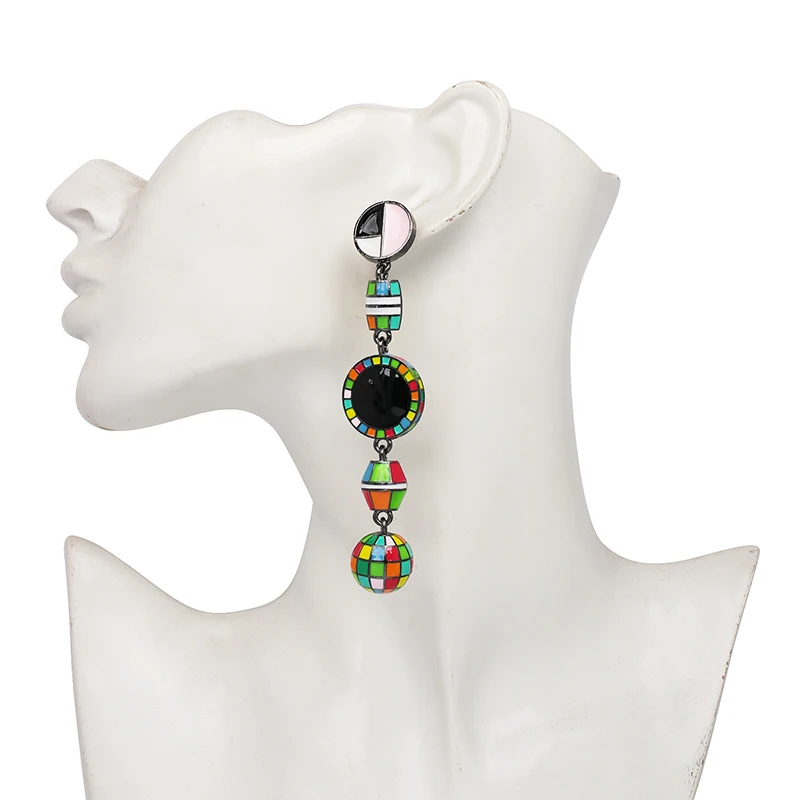 

Wholesale long alloy drop painting earrings for women, Picture