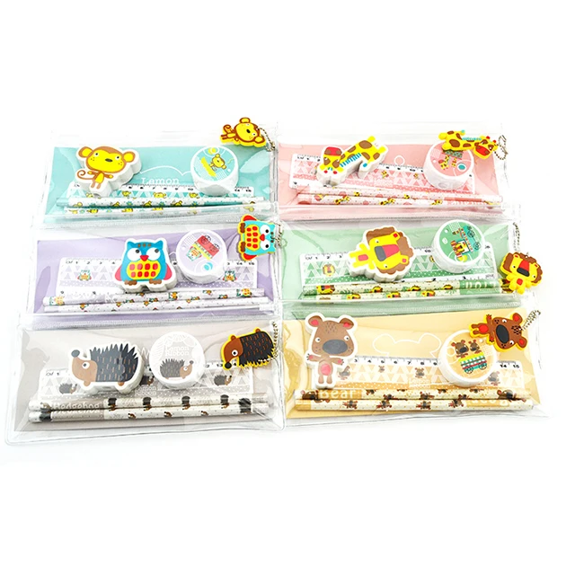 
OEM Promotion PVC pencil bag stationery set for kids 