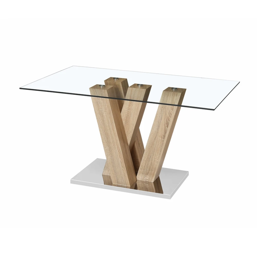 Wholesale Cheap glass dining table 6 chairs set