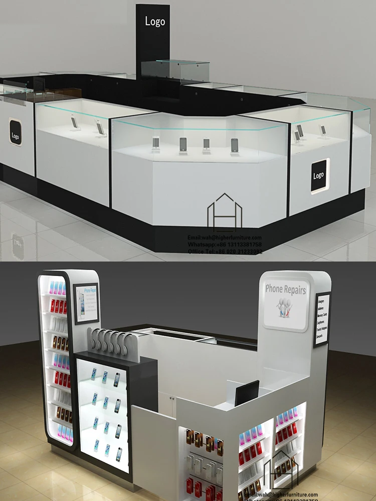 Retail Mobile Phone Shop Design Cell Phone Accessory Display Counter