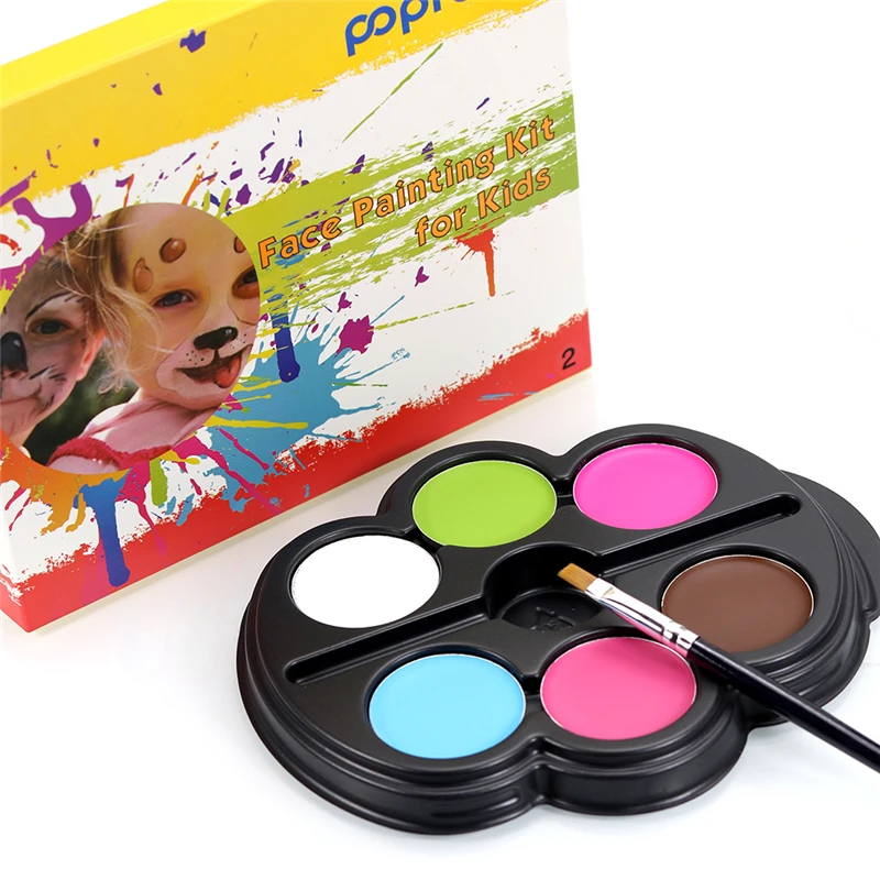 

POPFEEL 6 Colors PANEY QUIN festival World Cup painting play clown Halloween makeup paint 12 Color, Multi-colors