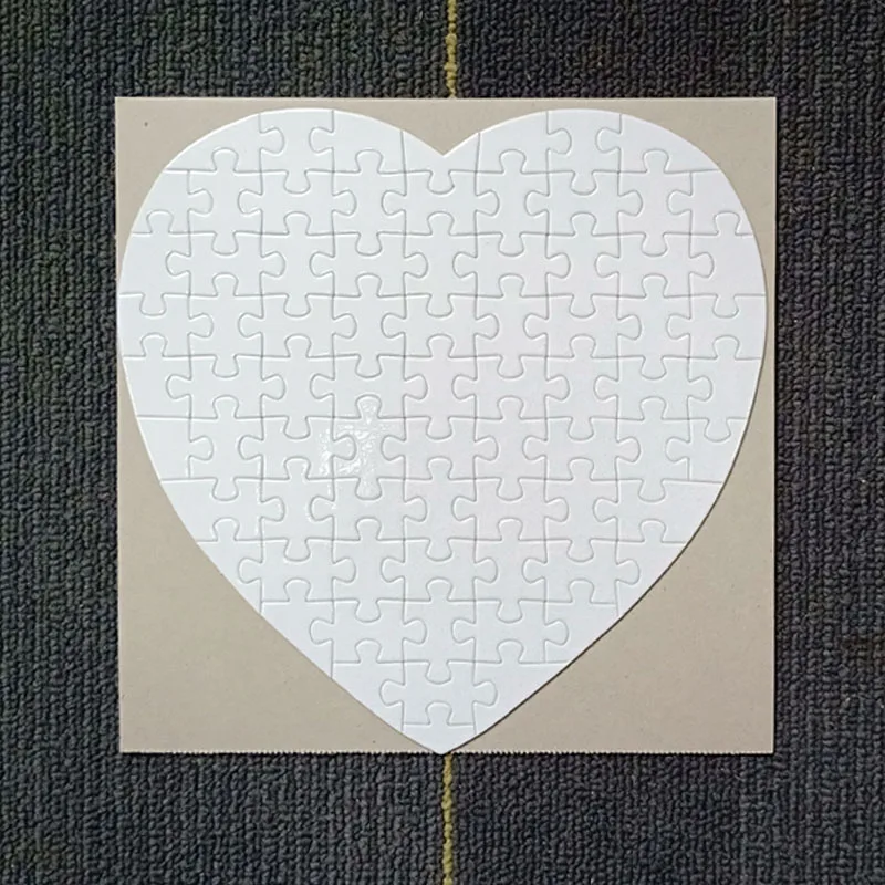 

Heart Shape Direct Factory Custom Paper Puzzle Sublimation Blank Printable Jigsaw Puzzles 80 pcs