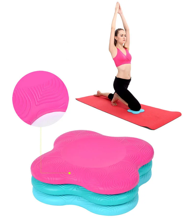 

Gym home yoga fitness assistant tool anti slip Yoga knee mat, Pink;blue