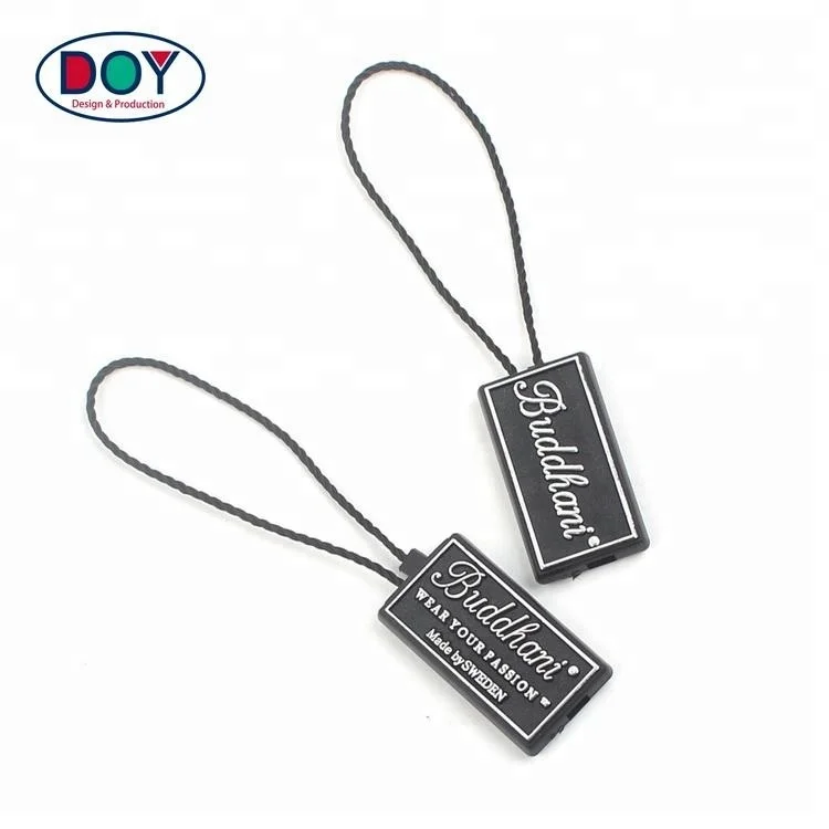 
High Quality Custom Own Brand Embossed Logo Plastic Hang Labels Seal Watch Tag with Nylon String 