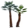200cm+140cm height artificial herringbone bark fan palm tree set, double palm tree for indoor decoration