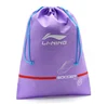 custom logo silk-screen purple sport non woven drawstring bag making machine