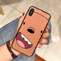 

KISSCASE Tempered Glass Case For iPhone X 7 8 Plus soft silicon frame Cases For iPhone 6 6S Plus Three Bare Bears Cover