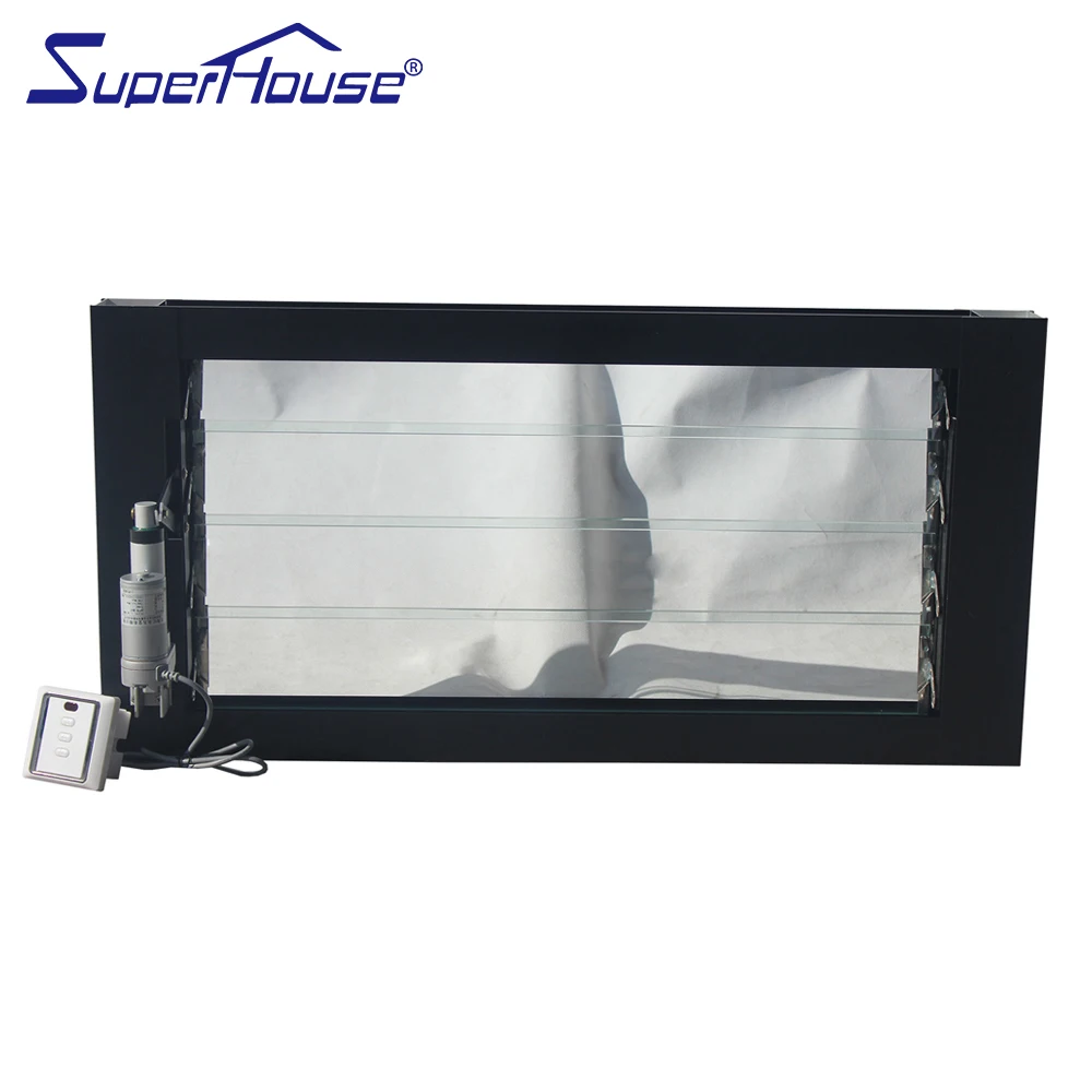 American CSA/australia standard Automatic glass Louvre windows with electric adjustable louvre blades
