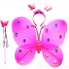 Glowing butterfly wings with lights children's performance clothing single double angel 3 piece set wholesale c