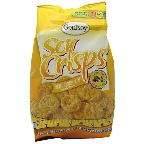 Genisoy Rich Cheddar Cheese Soy Crisps 3.85 oz. (Pack of 12) ( Value Bulk Multi-pack)