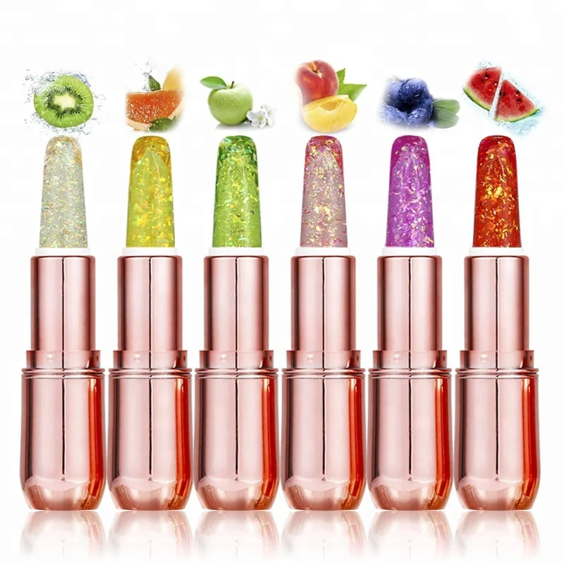 

Fruit Flavored Lipstick Temperature Change Color Moisturizer Organic Lip Balm, 6 colors