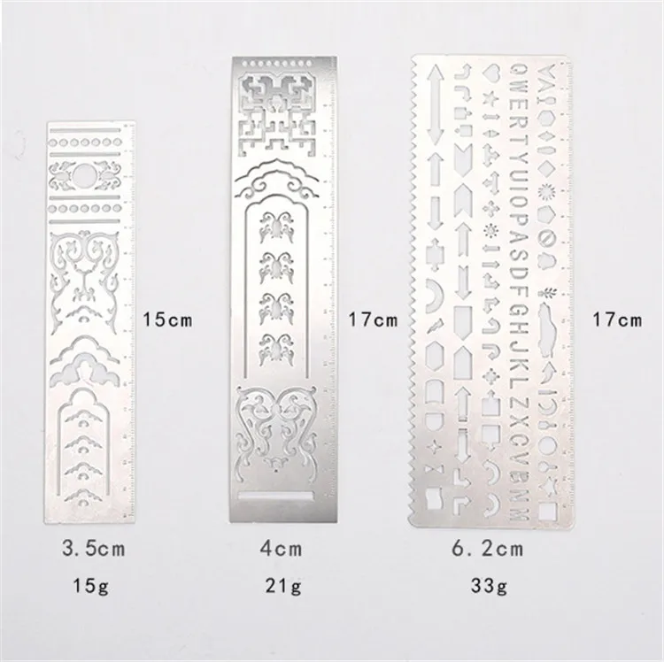 Custom Multifunctional Stainless Steel Bookmark Ruler Scale Journal ...