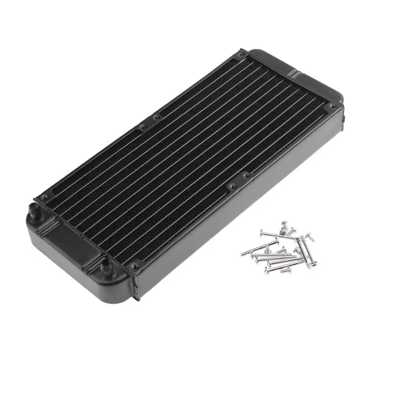 240mm 12-Tube Aluminum Computer Water Cooling Radiator Heat Exchanger for ID 8-10mm tubes for Laptop Desktop computer PC