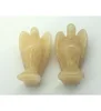 2" or customized 316 stainless hook Natural gemstone amulets soft yellow jade hand carved pocket guardian Angels
