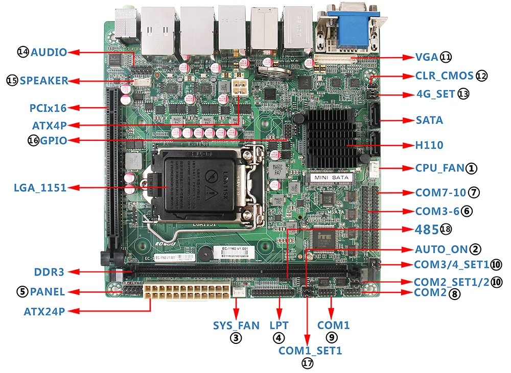 Motherboard Atx 24 Pin 220v Embedded Integrated Graphics Ddr4 16gb 7th ...