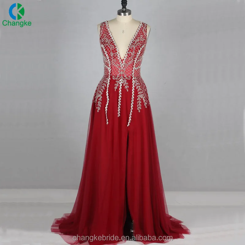 Latest Western Evening Gown Crystal 