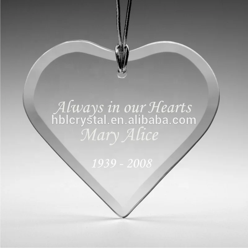 
HBL Fashion Heart Shape Crystal Glass Ornament For Decoration K9 Blank Glass Crystal Ornament 
