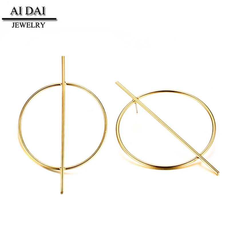 

Exaggerated personality Big hoop Earrings women Fashion jewelry stainless steel gold earrings