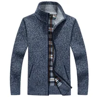 

Latest design long sleeve warm zipper cardigan sweater mens jumper 2018