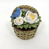 Indoor Home Beautiful Polyresin Basket of Flower Shaped Kitchen Timer