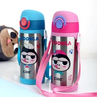 

Cille 450ML Custom Kids Cartoon Travel Children Vacuum Double Wall Insulated 304 Stainless Steel Water Bottle with Straw