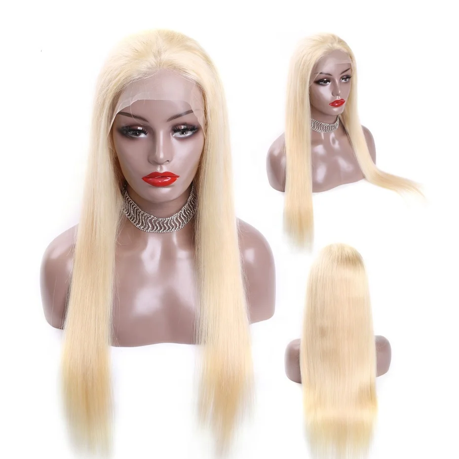 

Brazilian Human Hair Straight 613 Blonde Lace Frontal Wigs For Black Women