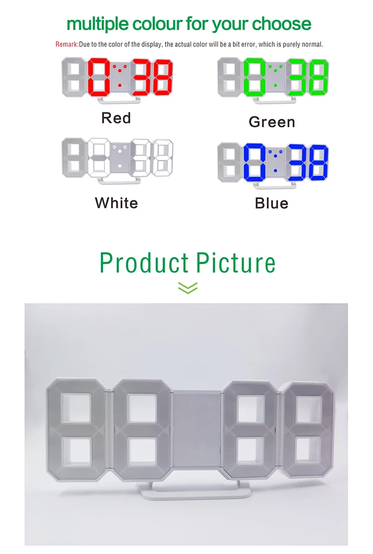 Modern Design Digital Calendar Display Led Light Alarm Clock Buy